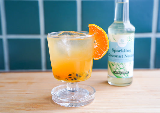 Passion Fruit Summer Pop made with the World's First Sparkling Coconut Nectar 