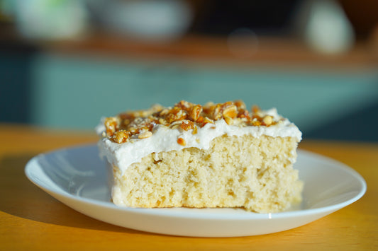 Coconut Tres Leches with Peanut Brittle | Vegan
