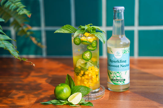 Mango, Basil and Jalapeño Soda