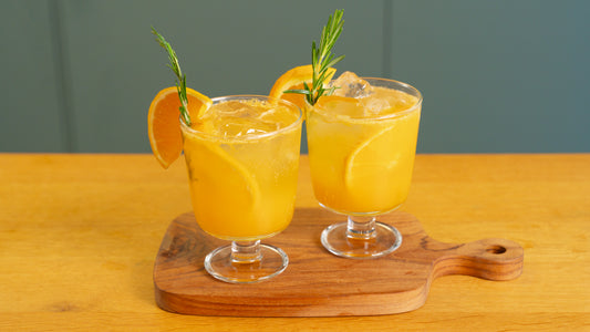 Orange Dream Fizz Mocktail made with Copra's sparkling coconut nectar