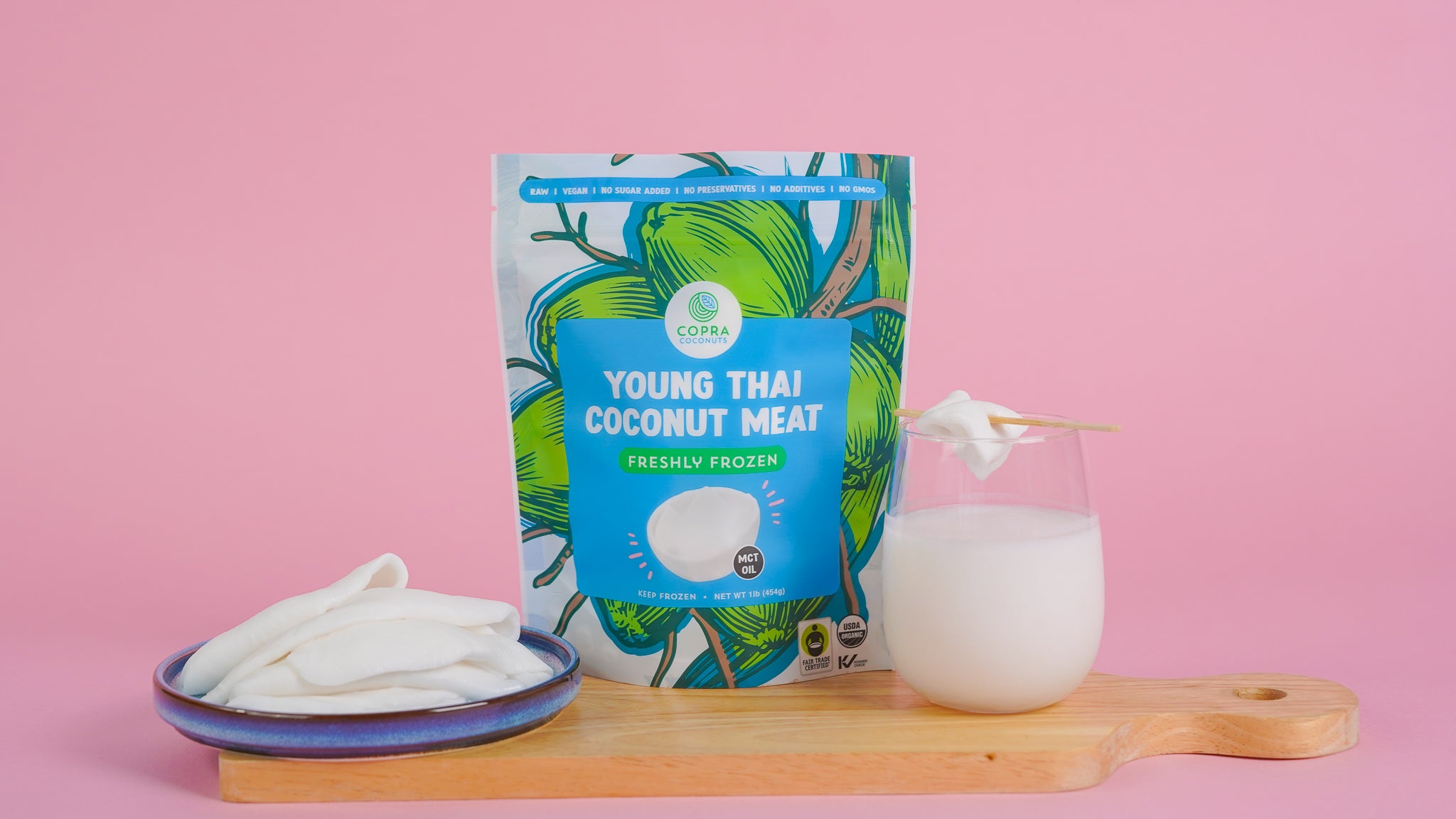 Frozen Young Thai Coconut Water and Meat | Copra Coconuts