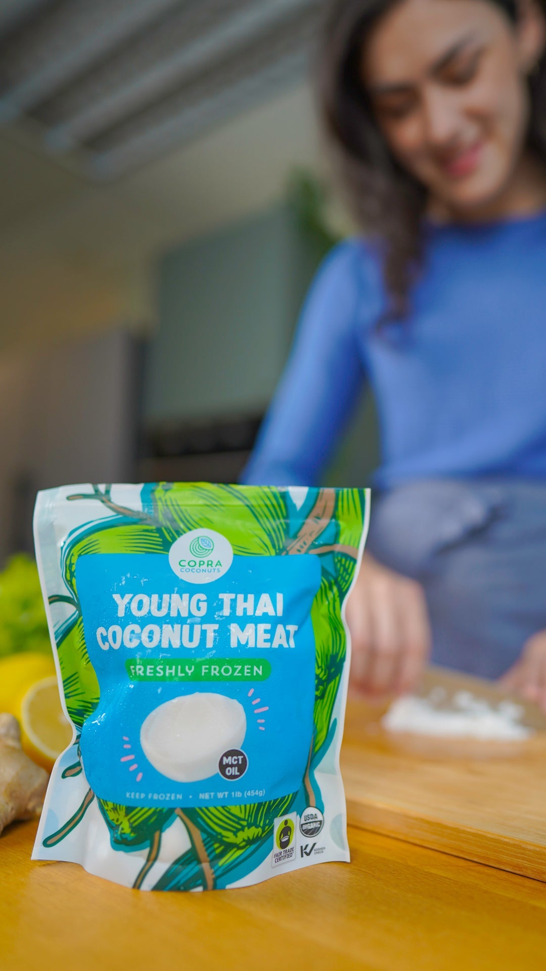 Frozen Organic Young Thai Coconut Meat (1 lb)