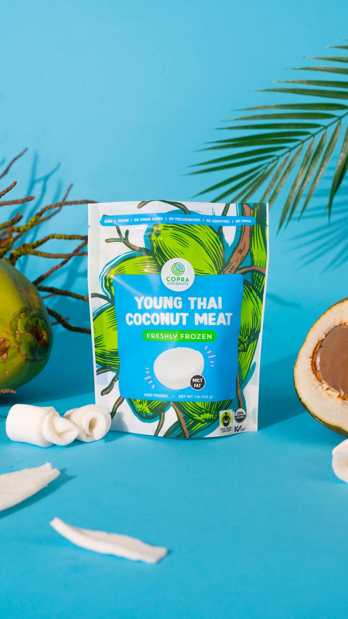 Frozen Organic Young Thai Coconut Meat (1 lb)