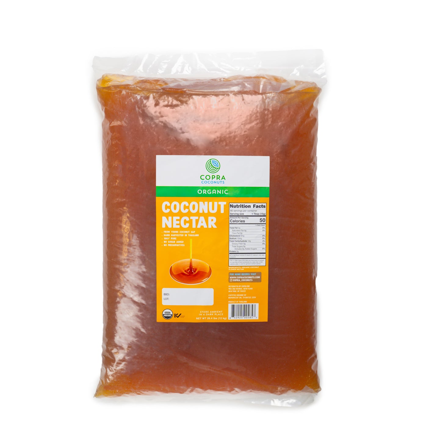 Organic Coconut Nectar 12kg from Copra Coconuts