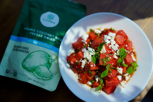 Copra's Thai watermelon salad with freeze dried organic young coconut meat 