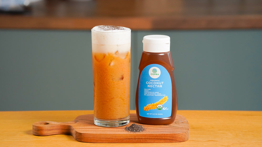 Low Glycemic Index Iced Thai Tea with Copra's Organic Coconut Nectar
