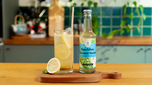 Low GI Lemonade: Made with Copra's organic coconut nectar and sparkling coconut nectar 
