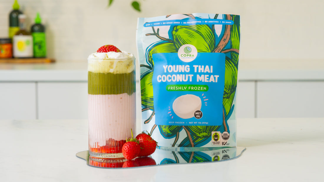 Elevate your morning with our Strawberry Matcha Smoothie!