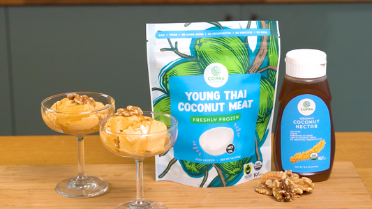 Copra's vegan PSL ice cream made with organic young Thai Nam Hom coconut meat and organic coconut nectar