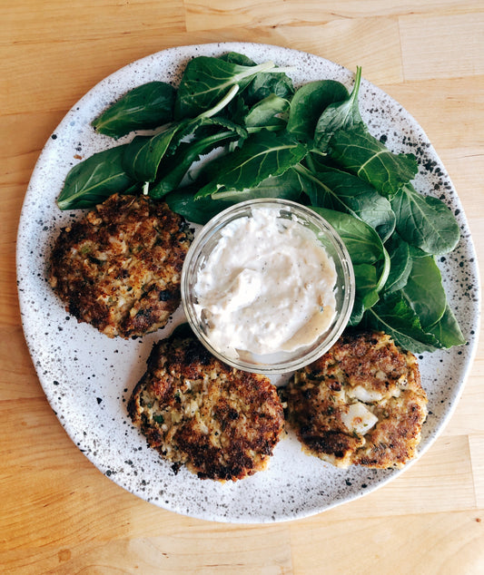 Plant-based "Crab" Cakes with Copra Coconut Meat