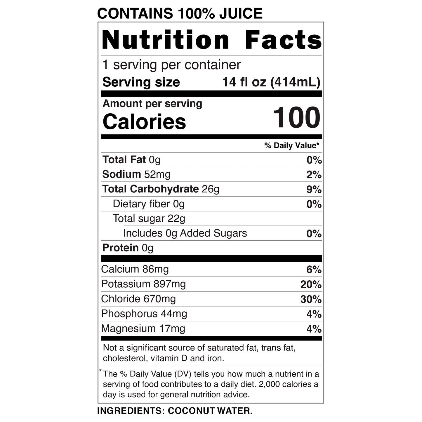 100% Pure Coconut Water