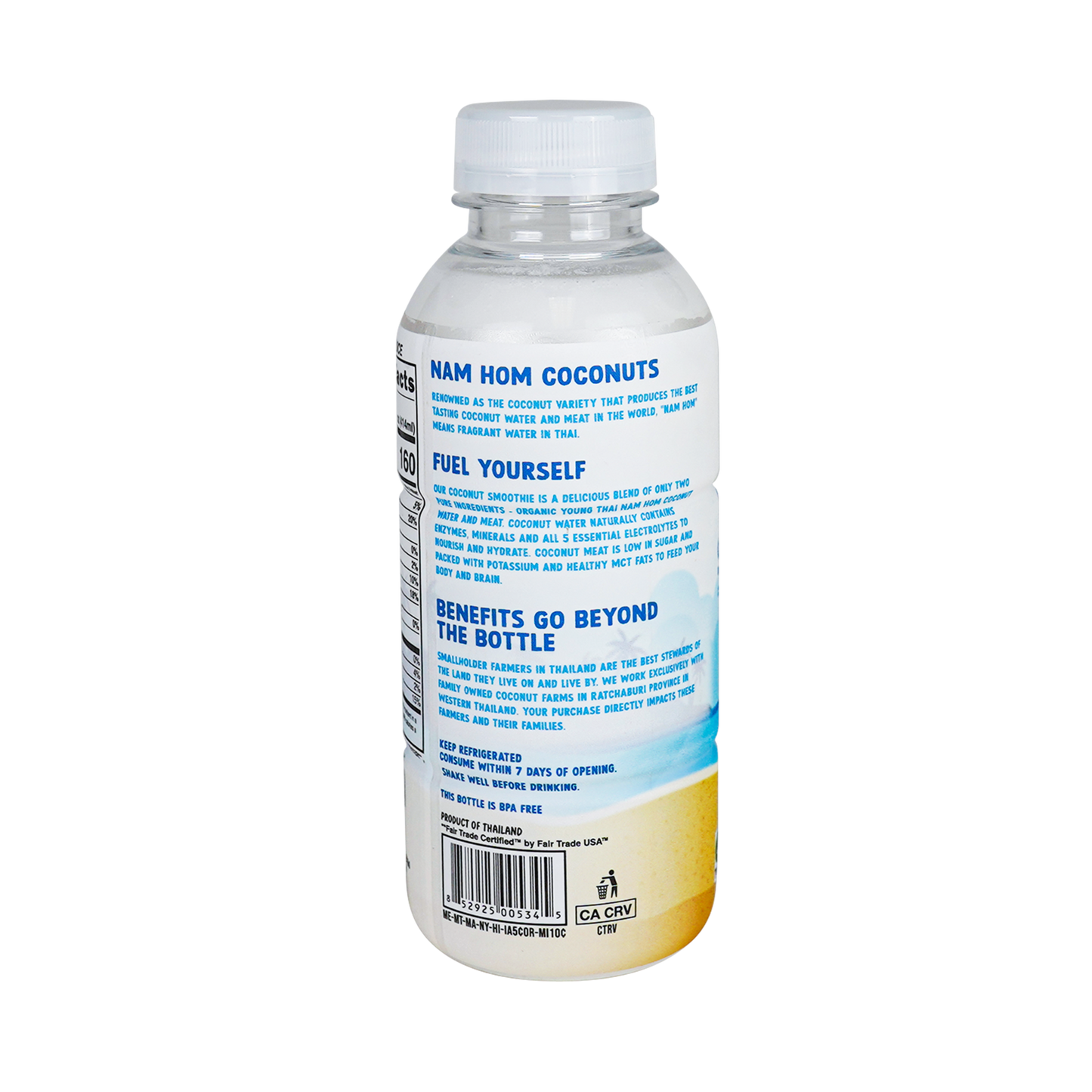 Bottle of Organic Coconut Smoothie by Copra Coconuts